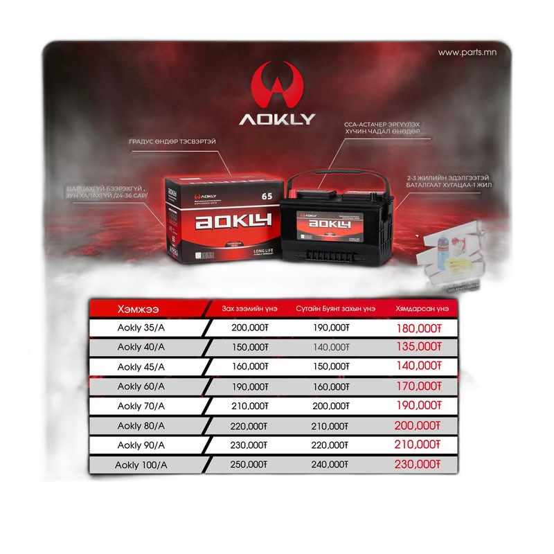 Aokly 65A аккумулятор