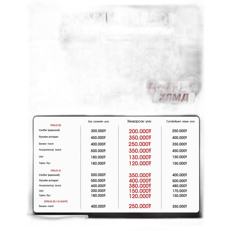 Амортизатор Prius 30/41 хуучин оригинал